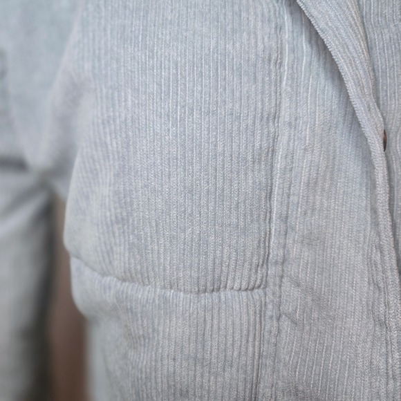 Sky Blue Corduroy Cropped Puffer Jacket Women's Size L - Picture 5 of 15